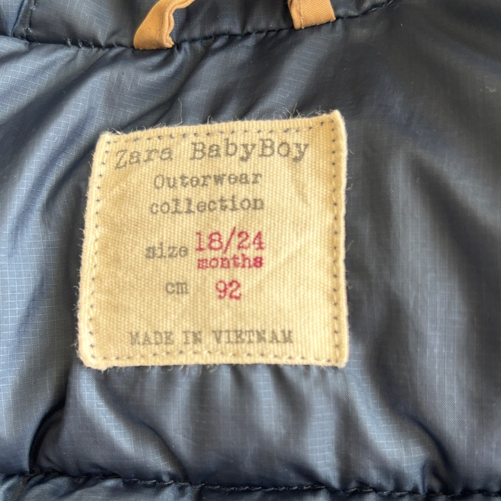 ZARA Hooded Baby Puffer Jacket (Brown) Size 18-24 Months - Picture 2 of 5